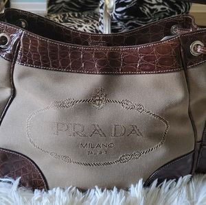 Prada semi crocodile leather bag